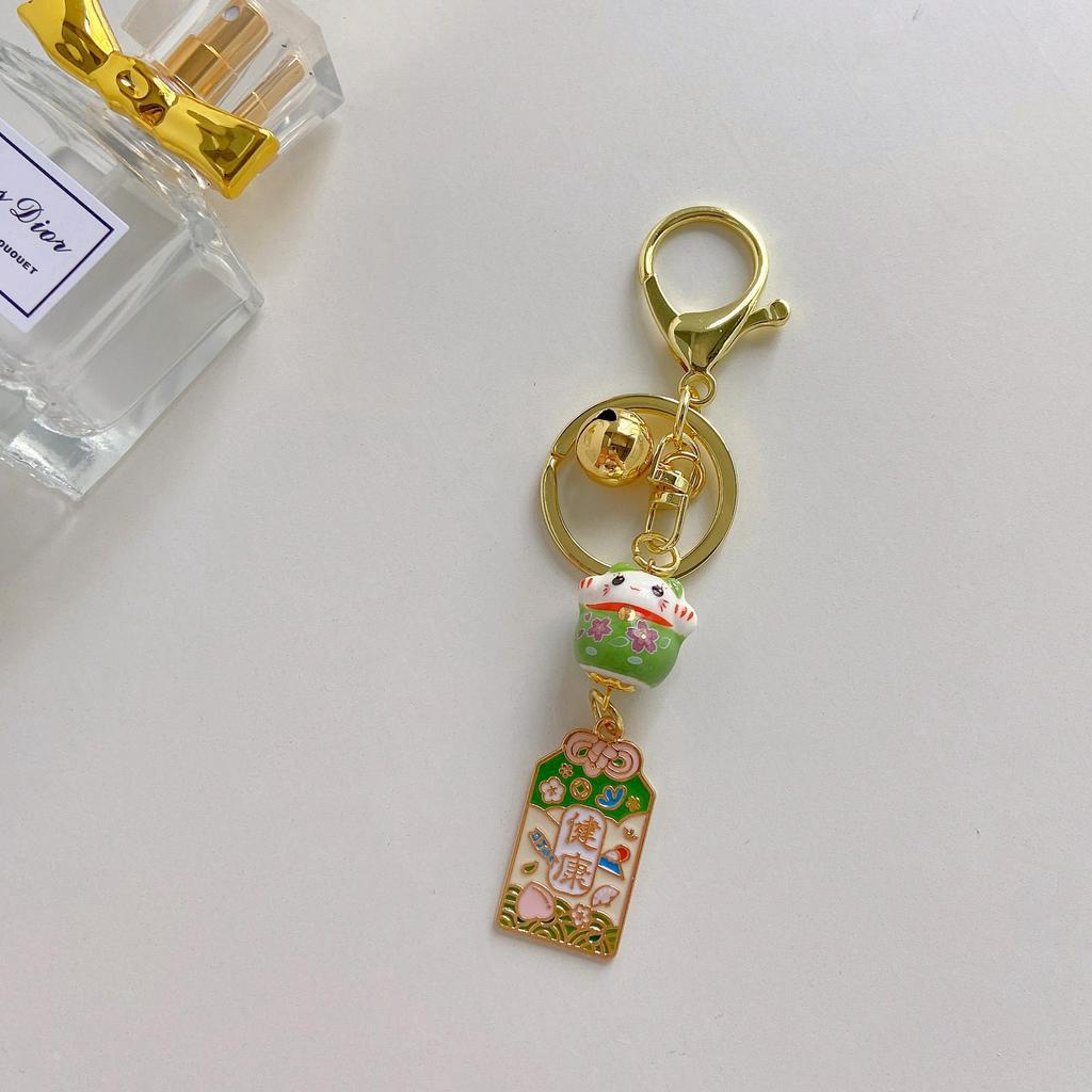Móc khóa mèo sứ phong thủy nhiều màu, dễ thương, đáng yêu, tài lộc