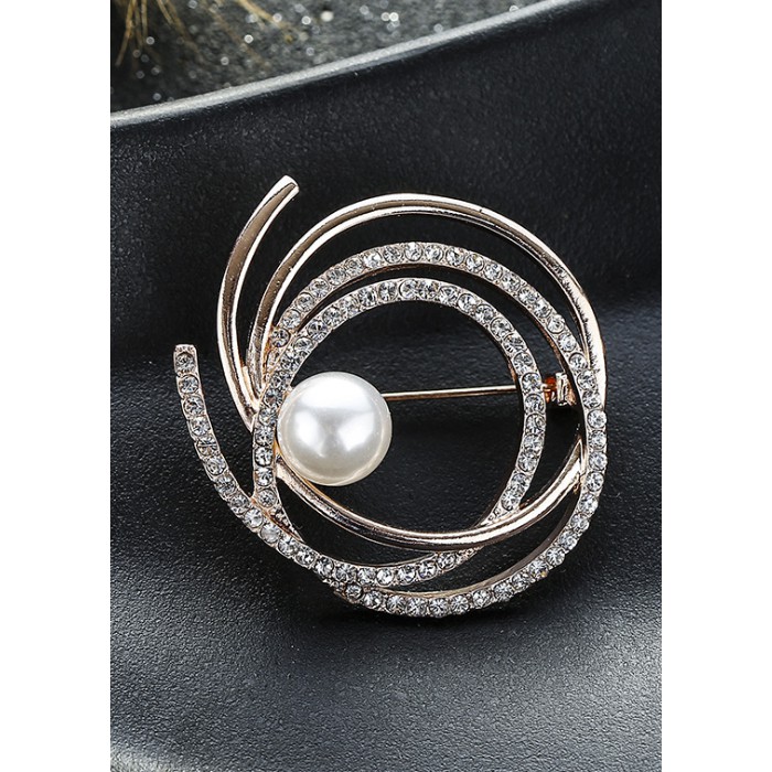 Cài áo thời trang hình tròn đính đá sang trọng GC46