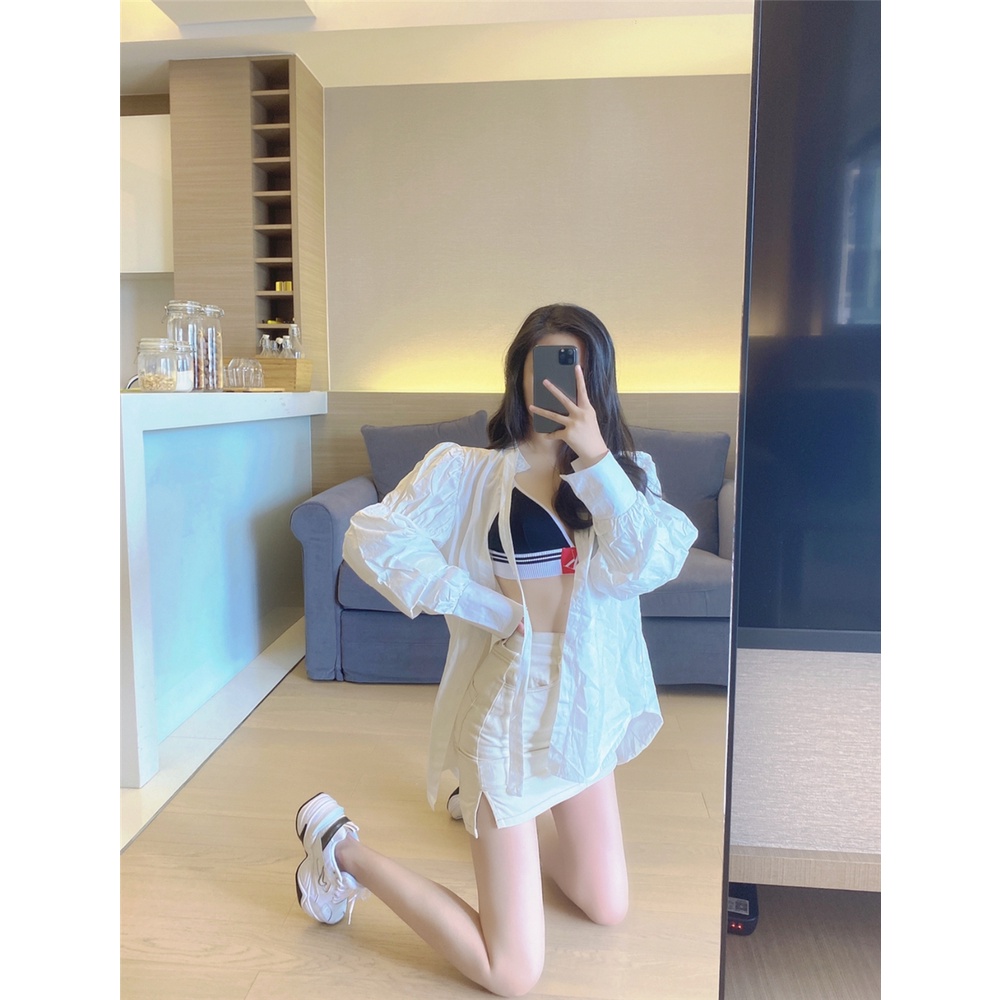 Bộ Đồ Thể Thao 2 Món Áo Ngực + Quần Lót Vải Cotton Thiết Kế Mới Quyến Rũ