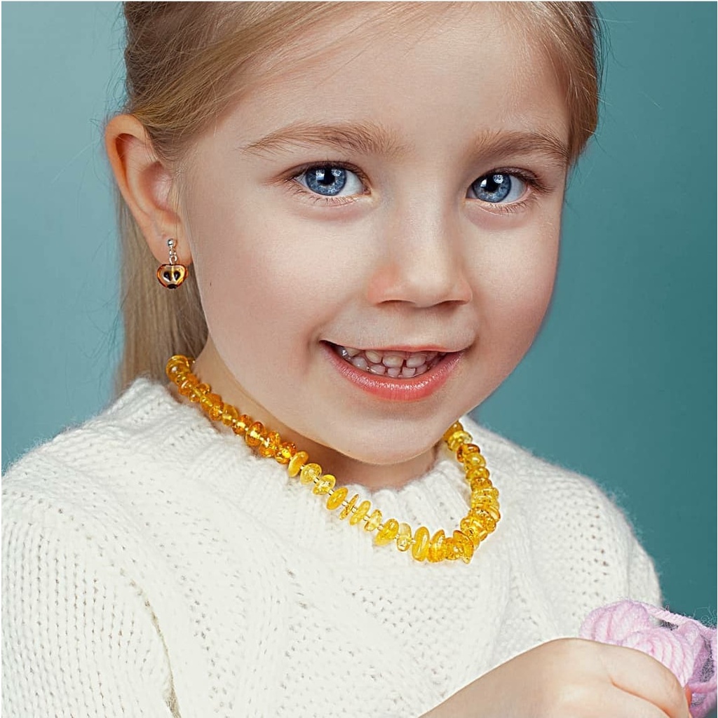 Vòng cổ hổ phách Baltic Nga cho trẻ sơ sinh đến tiểu học