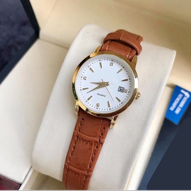 Đồng Hồ Nữ  Dây Da Cao Cấp Chạy Lịch Ngày