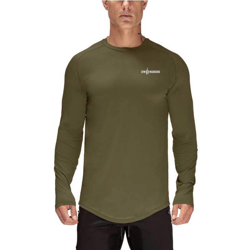 Áo thun thể thao tay dài cổ tròn thời trang mới năng động dành cho nam