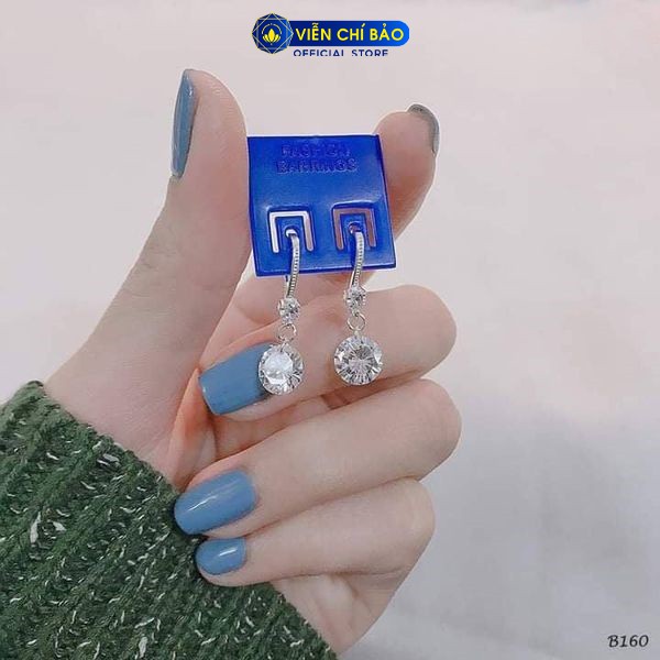 Bông tai bạc nữ đá pha lê chất liệu bạc 925 thời trang phụ kiện trang sức nữ Viễn Chí Bảo B400527