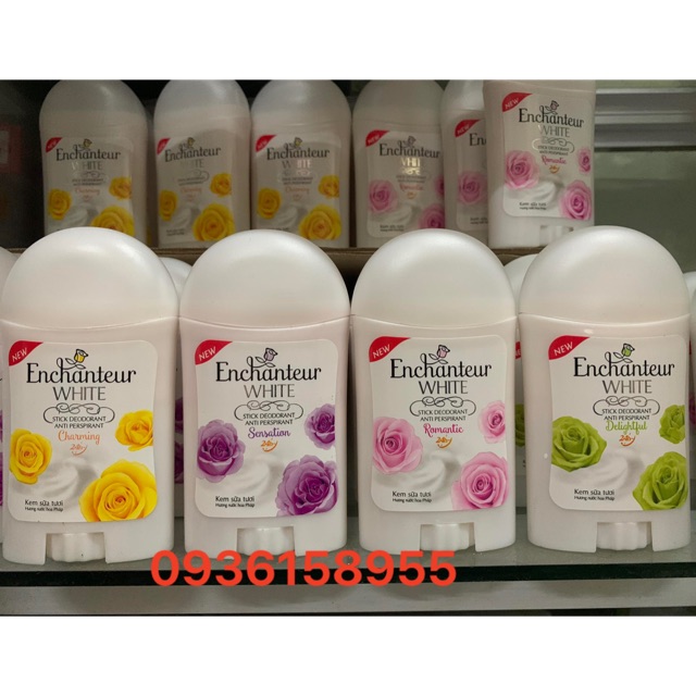 Sáp khử mùi Enchanteur 40g có 4 mầu như hình
