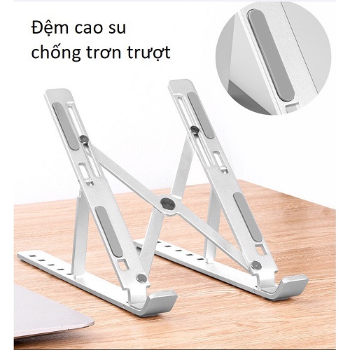 Giá đỡ Laptop , Giá kê MacBook , Ultrabook chất liệu bằng nhôm điều chỉnh độ cao , chống mỏi cổ, dễ gấp gọn