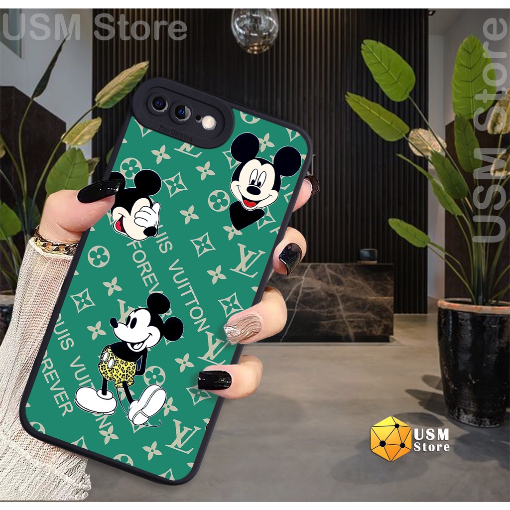 Ốp lưng in họa tiết chuột M.I.C.K.E.Y LV cho  iphone 7 / 7 Plus / 8 / 8 Plus, chất TPU, mắt thiên thần bảo vệ camera