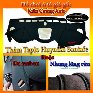Thảm Taplo Huyndai Santafe 2013-2018 Da carbon hoặc nhung lông cừu