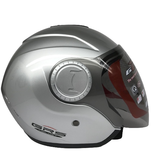 Mũ bảo hiểm trùm 3/4 đầu kính chống lóa cao cấp - GRS A649K bạc bóng - Vòng đầu 57-59cm - CHÍNH HÃNG - BH 12 tháng