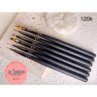 Set cọ gỗ cán đen 6 cán