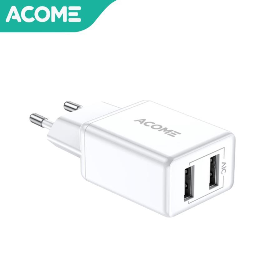 [Mã ELFLASH5 giảm 20K đơn 50K] Cốc sạc ACOME 2 Cổng USB Sạc Nhanh 2.4A - AC03 - BẢO HÀNH 1 ĐỔI 1