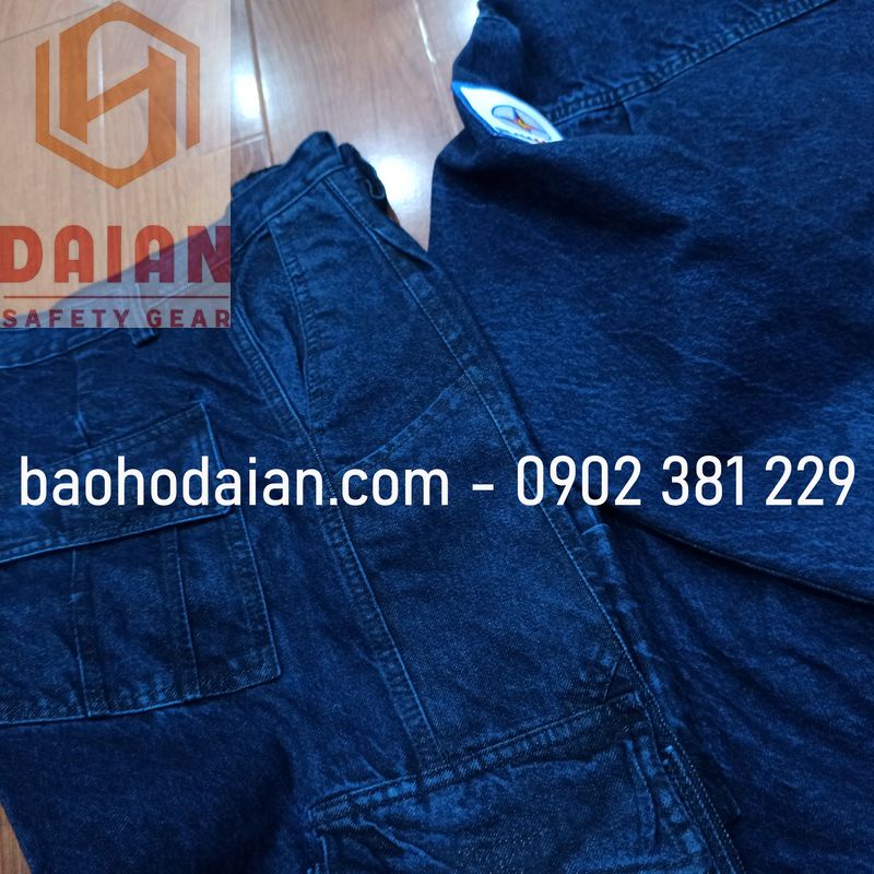 Quần áo jean điện lực cao cấp kèm logo EVNHCMC - đủ size