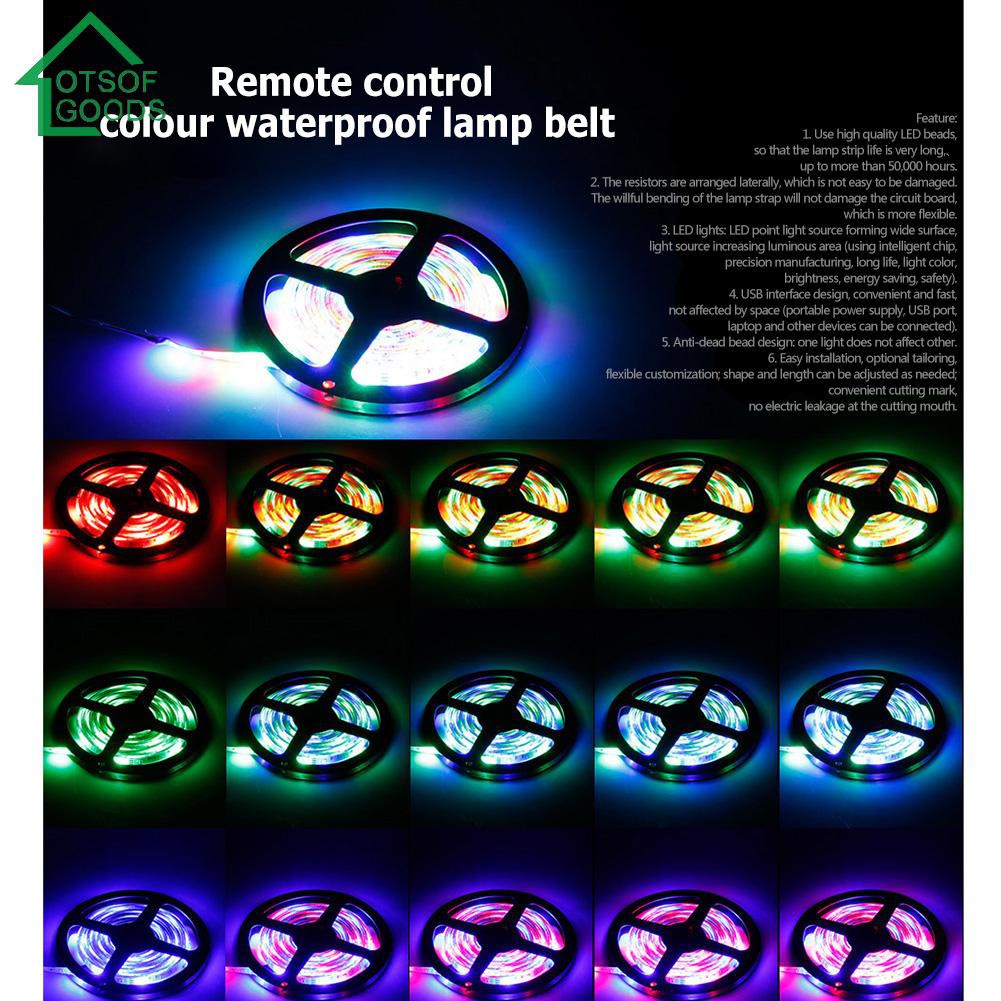 LED Strip Lights Kit Led Light Strip SMD 2835 Waterproof Music Sync Color Changing with IR Remote Controller for