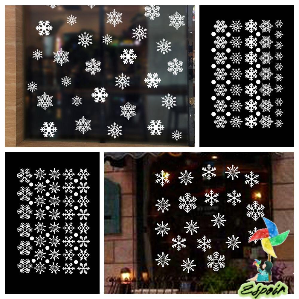 Bộ 38 Miếng Dán Cửa Sổ Trang Trí Giáng Sinh Màu Trắng