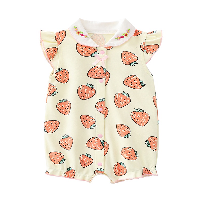Áo Liền Quần Bằng Cotton Nguyên Chất Mỏng Thời Trang Mùa Hè 2069 Dành Cho Bé Gái