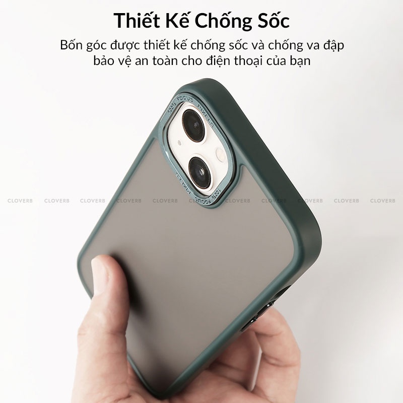Ốp Lưng Nhám LIKGUS U Pro Shield Viền Màu Chống Bám Vân Tay Bảo Vệ Camera Nút Bấm Kim Loại Cho iP 13 14 Pro Max Cloverb