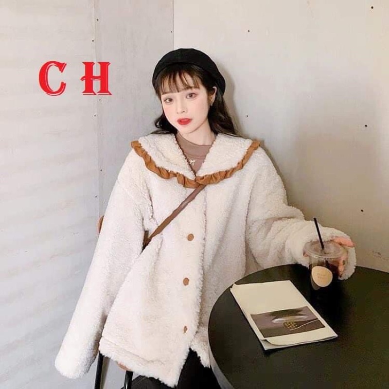 Áo lông cổ bèo tiểu thư COA