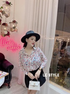 Sơ mi voan hoa cổ ren