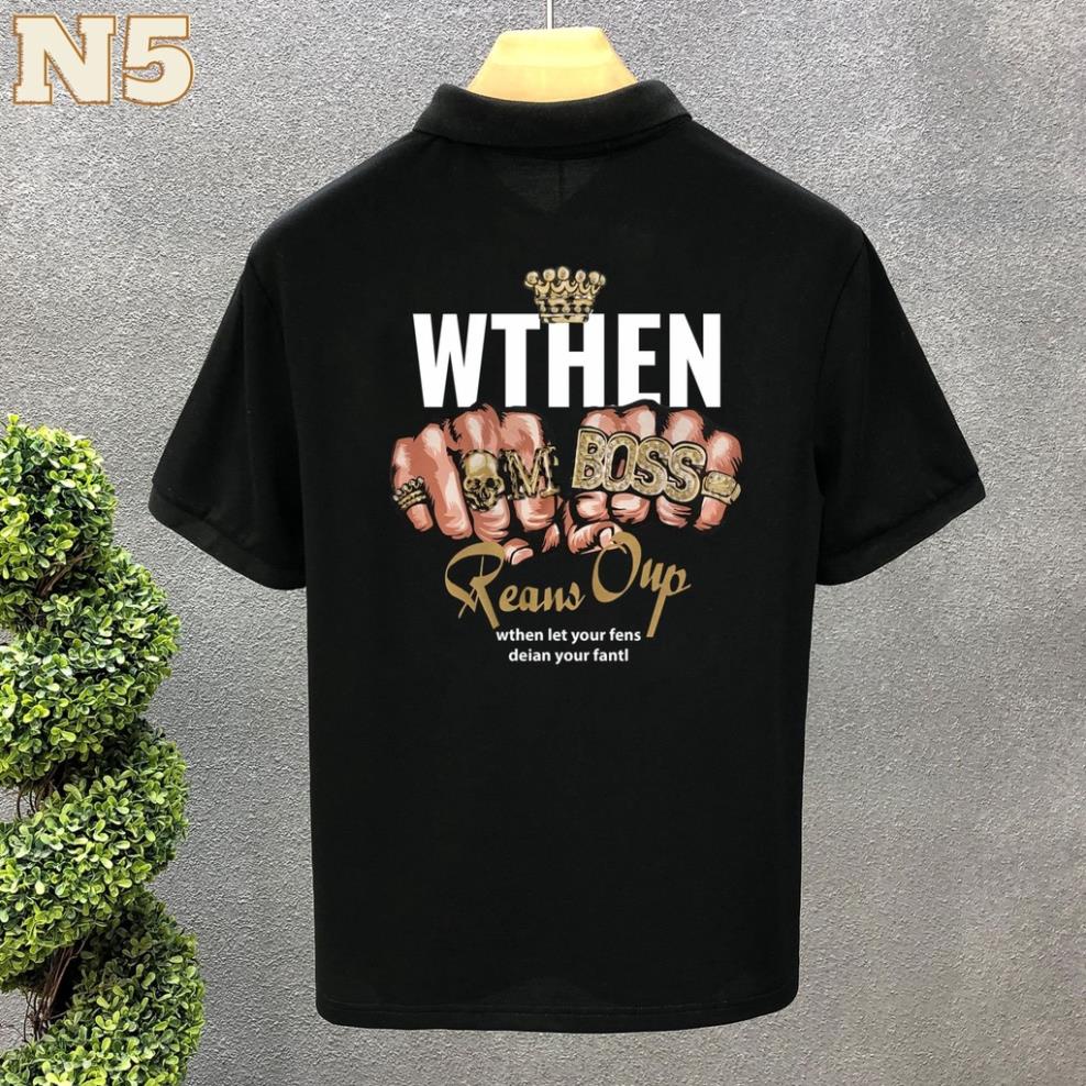 Áo thun polo nam IN SUPER BEAR lưng thêu chữ ngực cải cá sấu -KO Fashion
