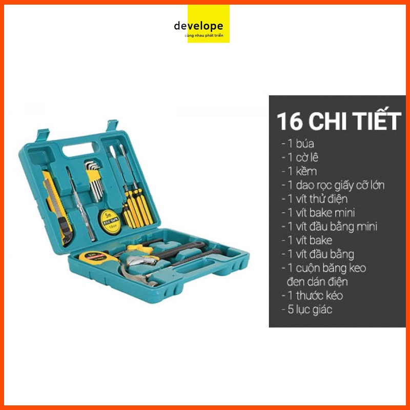Bộ đồ nghề sửa chữ 16 món tiện lợi cho gia đình