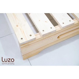 Giường Pallet Luzo 1m6 x 2m x 20cm Gỗ Thông Nhập Khẩu 100%