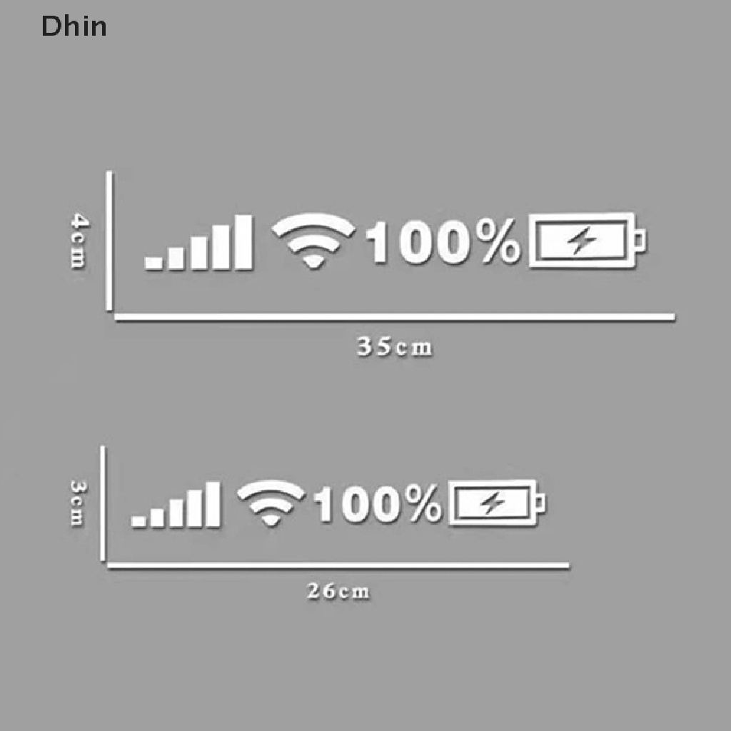 Sticker Vinyl Dán Kính Chắn Gió Xe Hơi Hình Dấu Mức Pin Wifi Vui Nhộn