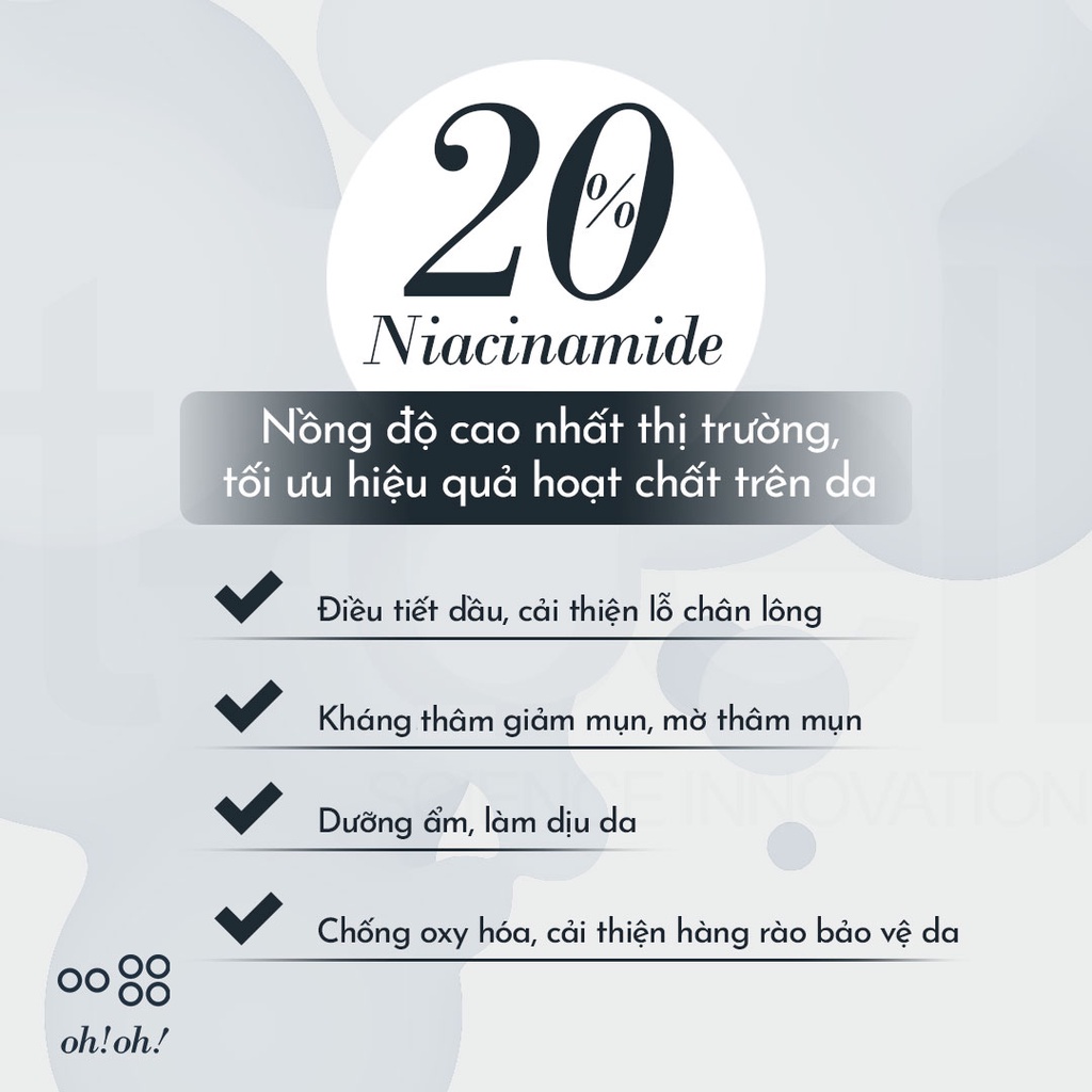 HÀNG NHẬP KHẨU - Oh! Oh! Niacinamide 20% Skin Health Serum dưỡng sáng da, giảm thâm nám, thu nhỏ lỗ chân lông