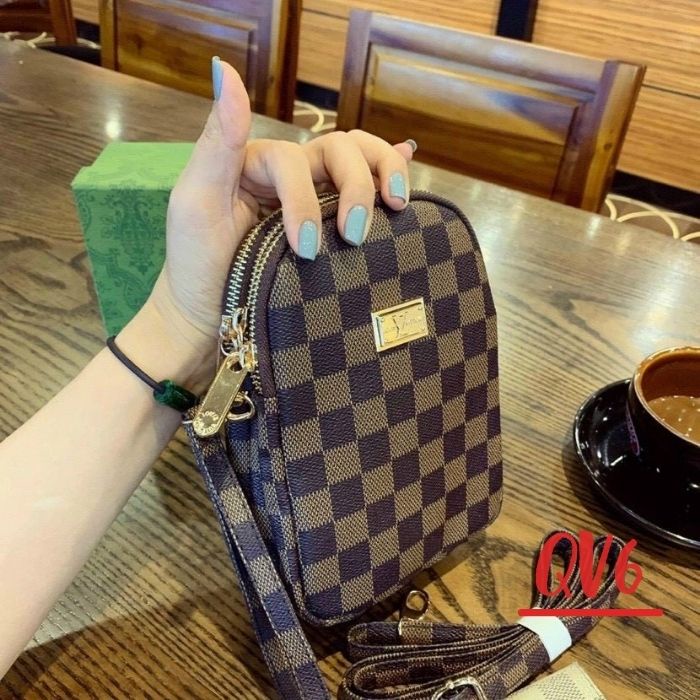 Túi xách nữ mini đựng điện thoại kiểu dáng hàn quốc, Túi ví đeo chéo thời trang ba ngăn tiện dụng - QV68 Shop