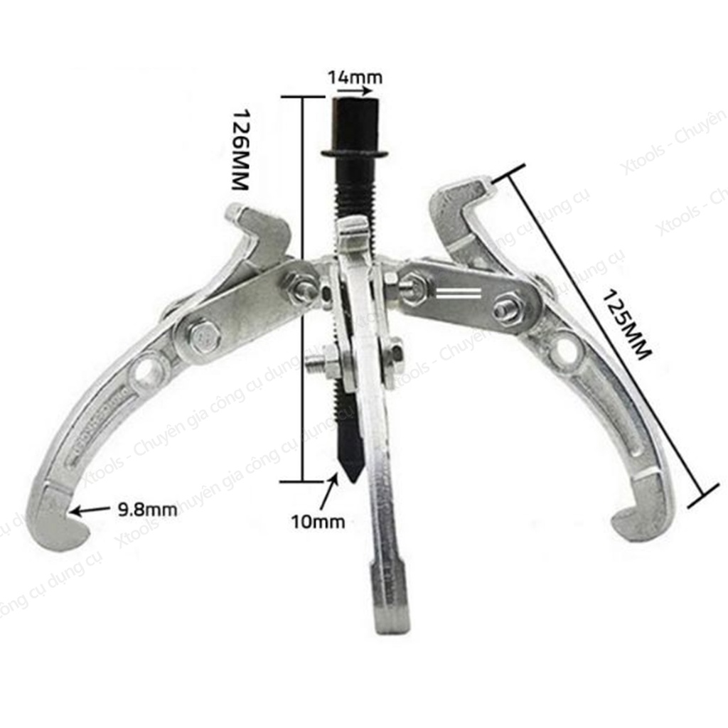Cảo 3 chấu đa năng cao cấp TOTAL thép Cr-V cứng không gỉ chịu lực cực tốt gia công sửa chữa đá gỗ kim loại kính