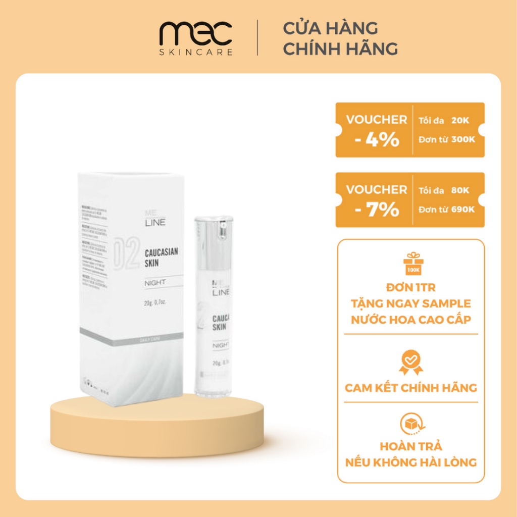 Kem đặc hỗ trợ giảm nám, phân giải sắc tố Meline 02 Night Caucasian Skin 20g - Mecskincare