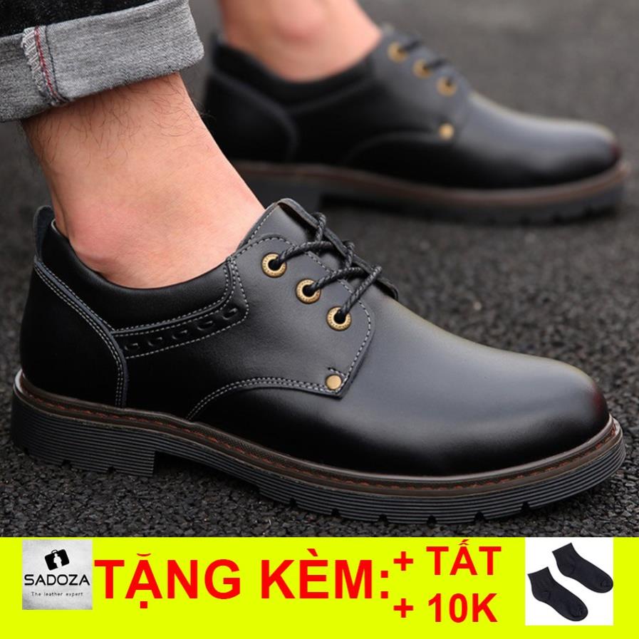 VIP Giày Da Bò Nam Cổ Thấp Cao Cấp Phong Cách SADOZA Giày Đốc Nam Cổ Ngắn Hàn Quốc GD84