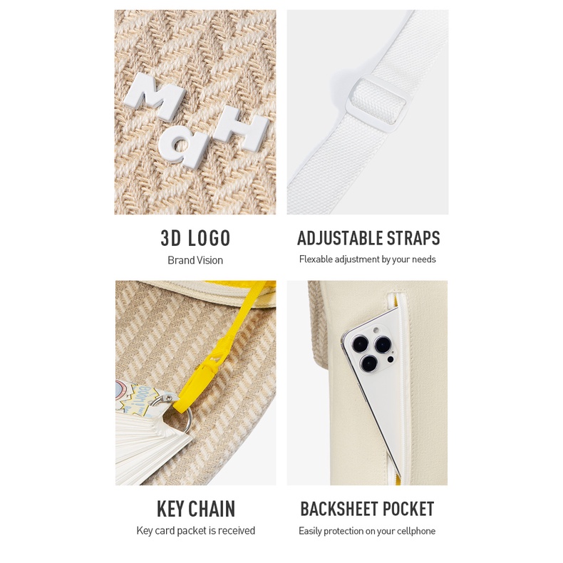 MAH OLI Ba lô máy tính xách tay Túi vải tái chế Cotton &amp; đay dễ thương Túi Cambridge