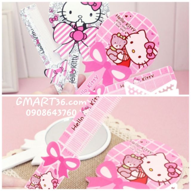 🍀 Set gương lược bỏ túi Kitty P0011 🍀