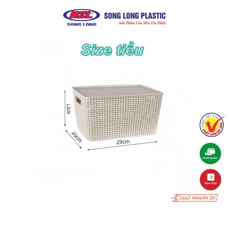 GIỎ ĐỰNG ĐỒ CÓ NẮP ĐẬY NHỰA SONG LONG