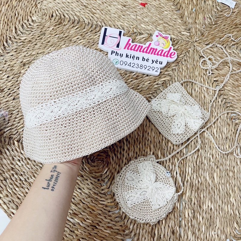 Mũ sợi cho bé yêu - mầu be