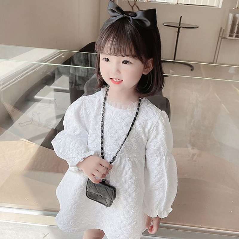 Đầm xòe thắt nơ lưng cho bé gái