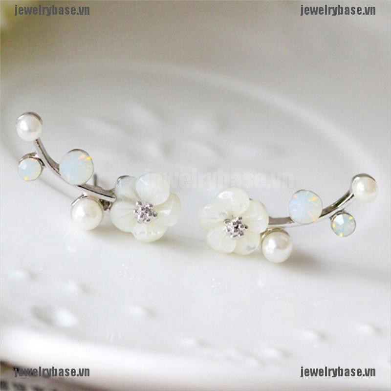 [Base] Hot Chic Lady Pearl Daisy Flowers Ear Cuff Earrings Studs Earrings Jewelry [VN]