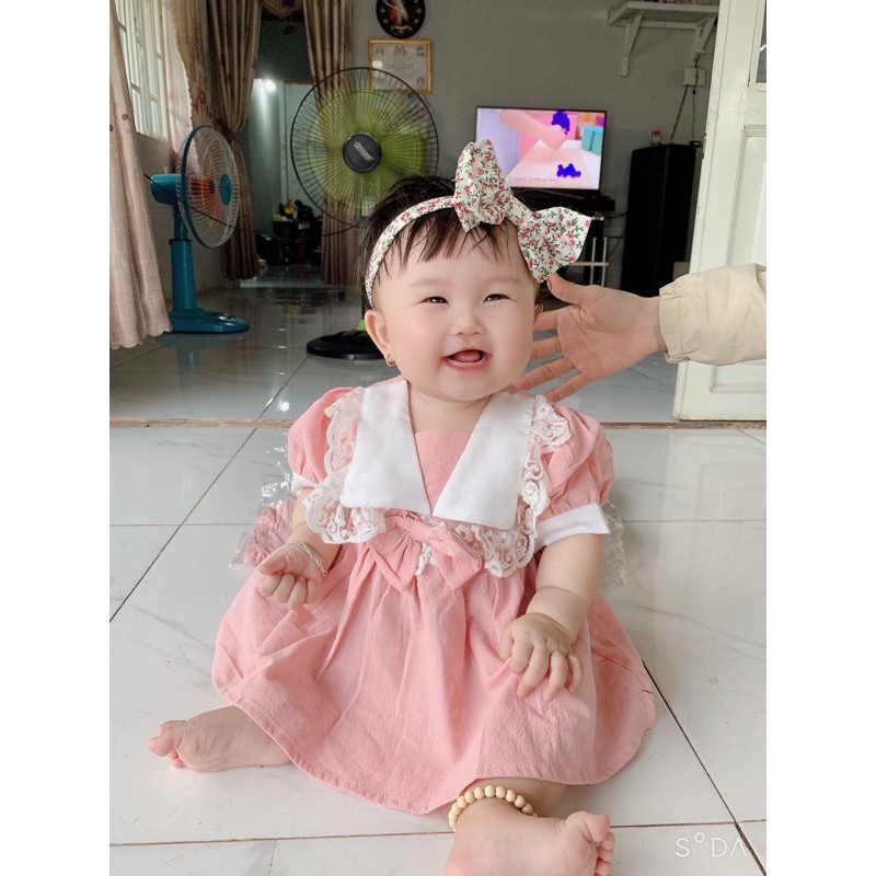 Váy bé gái đi học 6-32kg 𝑭𝑹𝑬𝑬𝑺𝑯𝑰𝑷 𝑴𝑨𝑿NHƯ Ý HOUSE'S-  Đầm bé đi học 0123456789 tuổi- váy thô đũi hồng cổ thuyền