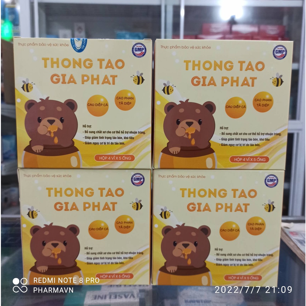 Thông táo gia phát - nhuận tràng hỗ trợ giảm táo bón, trĩ dùng được cho người tiểu đường, chất xơ - Hộp 20 ống
