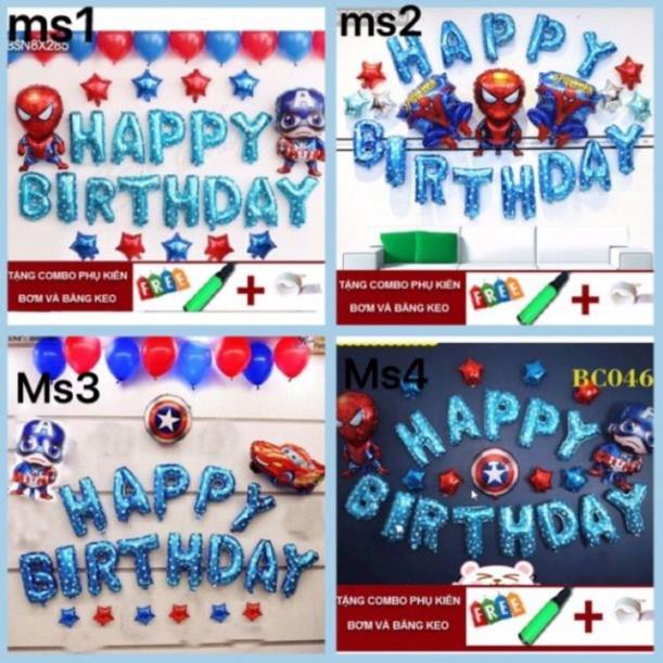 Set bóng siêu nhân, người nhện trang trí sinh nhật