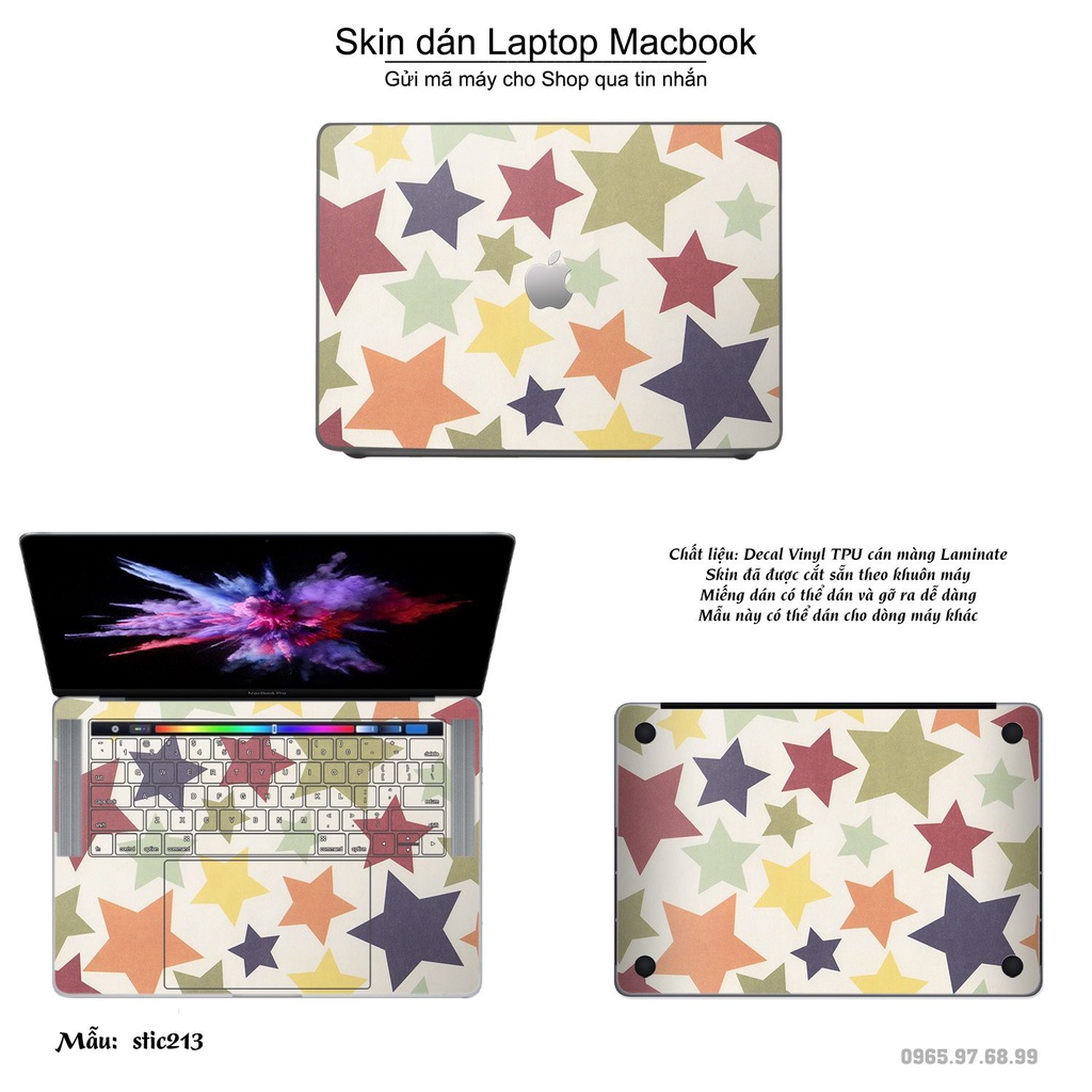 Skin dán Macbook mẫu Hoa văn sticker (đã cắt sẵn, inbox mã máy cho shop)