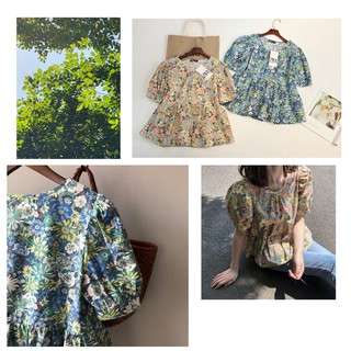Áo kiểu nữ đẹp phối hoa cao cấp 🔹Z.A.R.A🔹 Áo kiểu babydoll nữ họa tiết hoa