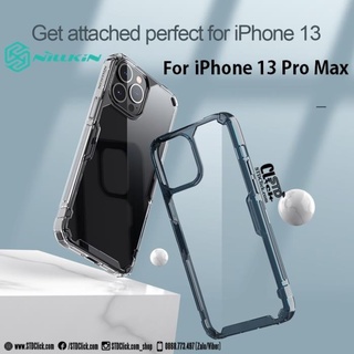Ốp lưng iphone 13 pro max nillkin nature tpu pro lưng kính pc trong viền dẻo chính hãng