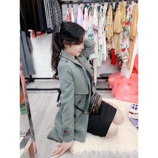 Áo măng tô kaki dáng dài