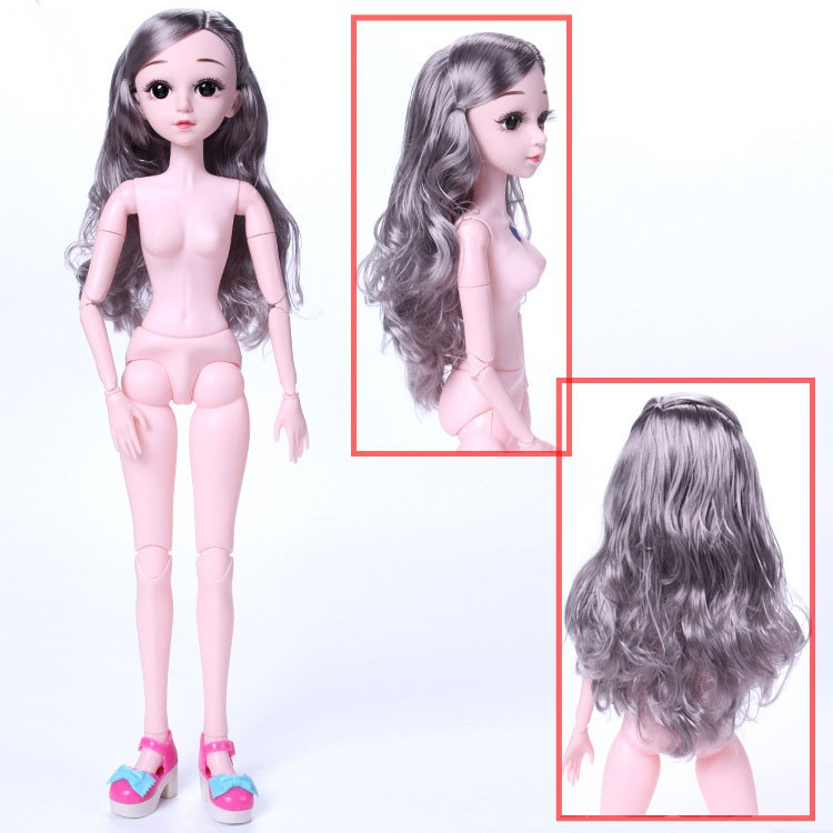 Búp Bê BJD Cao 60cm 18 Khớp Tóc Khói Rẽ - Không Nhạc