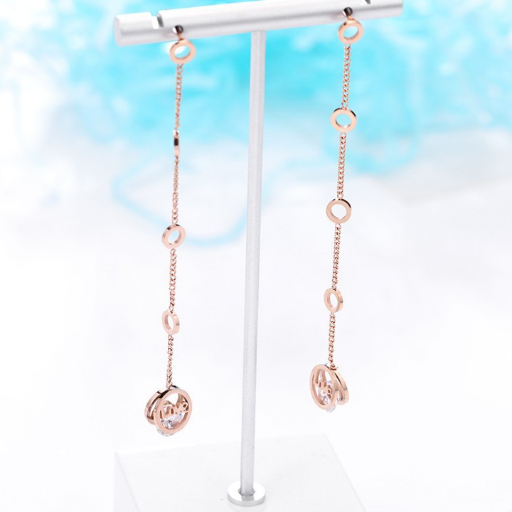 Bông Tai Tòn Ten Chuỗi Dài Titan Cao Cấp TT 2055