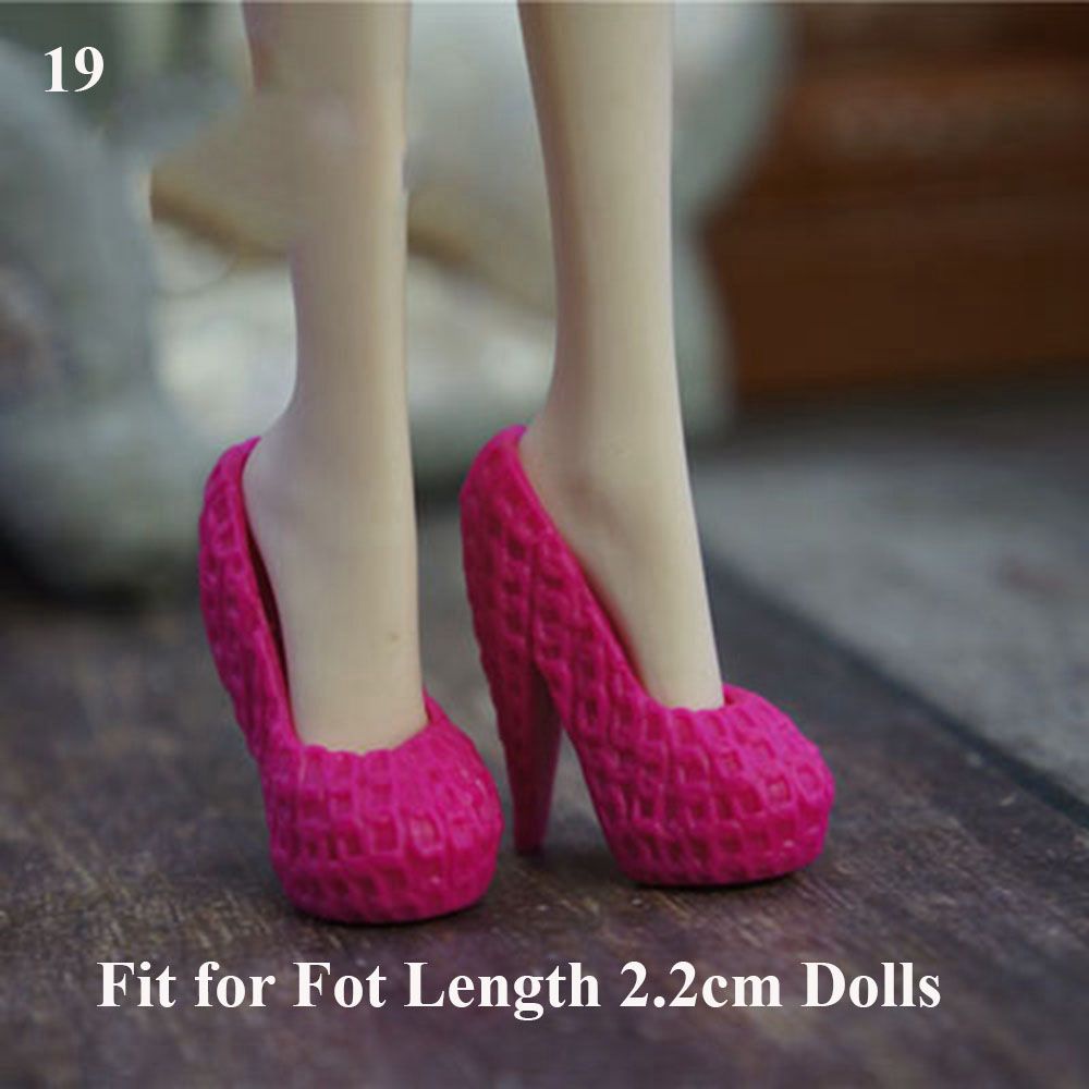 Giày bốt nhựa cổ cao 2.2cm 19 kiểu dáng thời trang cho búp bê