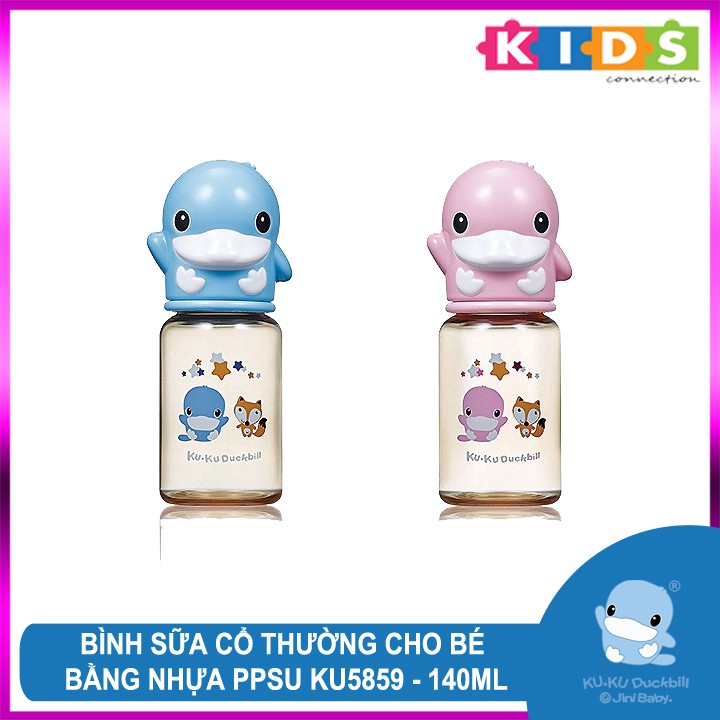 Bình sữa PPSU cổ thường KUKU KU5859 140ml