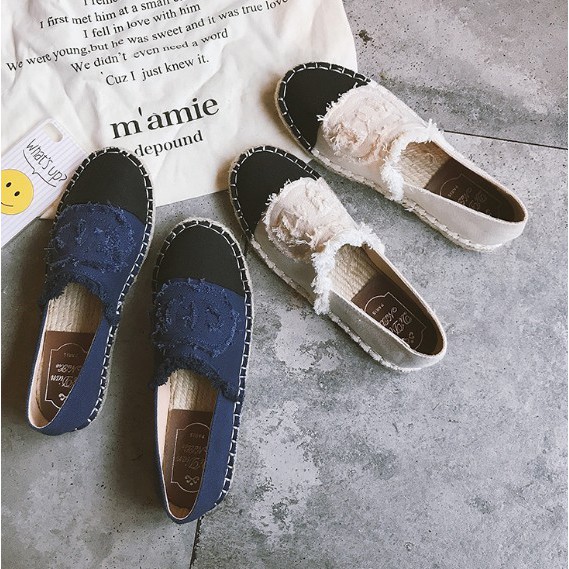 M420 Giày lười nữ thời trang rách mũi giày cá tính năng động | BigBuy360 - bigbuy360.vn