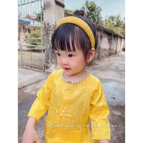 Bộ bà ba gấm tay lửng cho bé gái