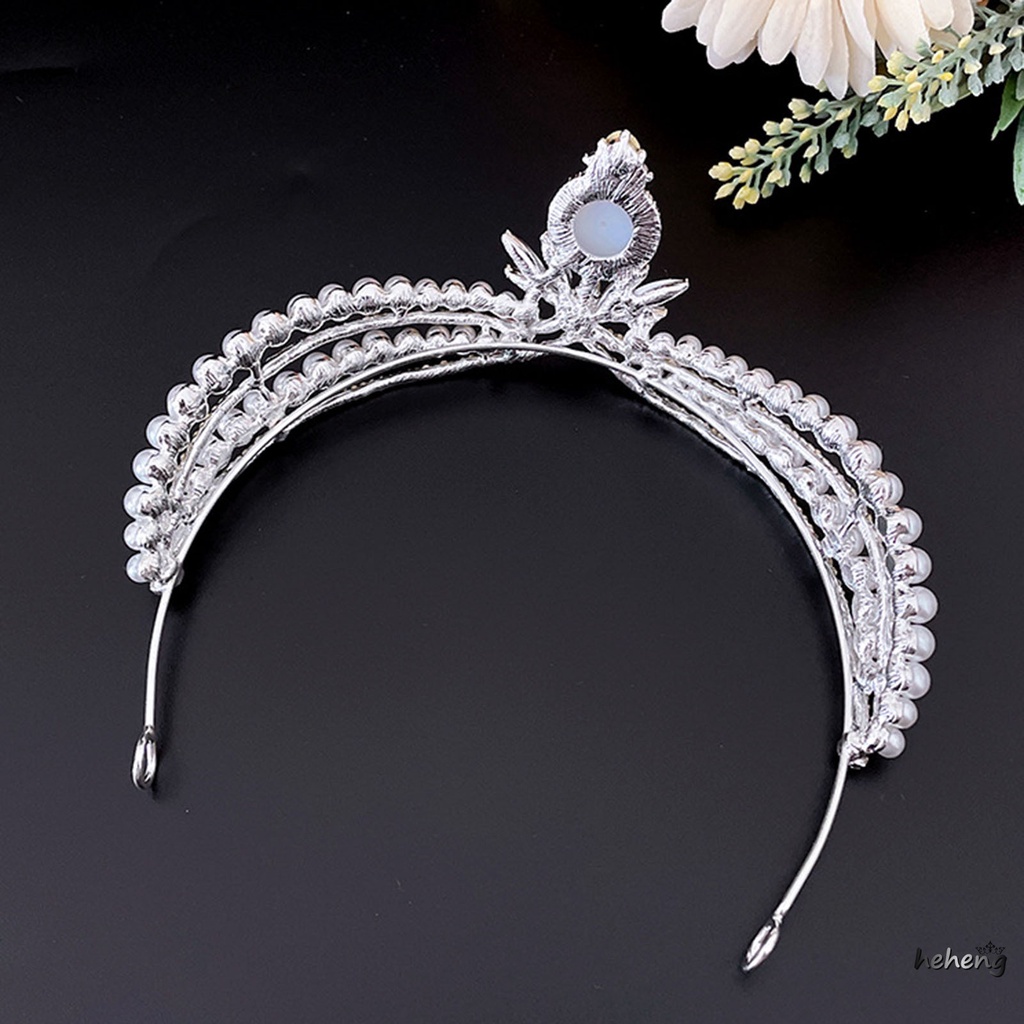 1 Vương Miện Đính Đá Và Ngọc Trai Và Đá Rhinestone Sang Trọng Cao Cấp Dành Cho Cô Dâu/Tiệc Cưới/Sinh Nhật